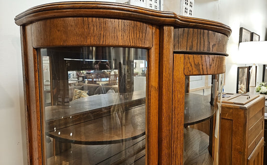 Vintage Oak Curio Cabinet