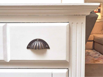 White Finish 5 Drawer 2 Door  Sideboard