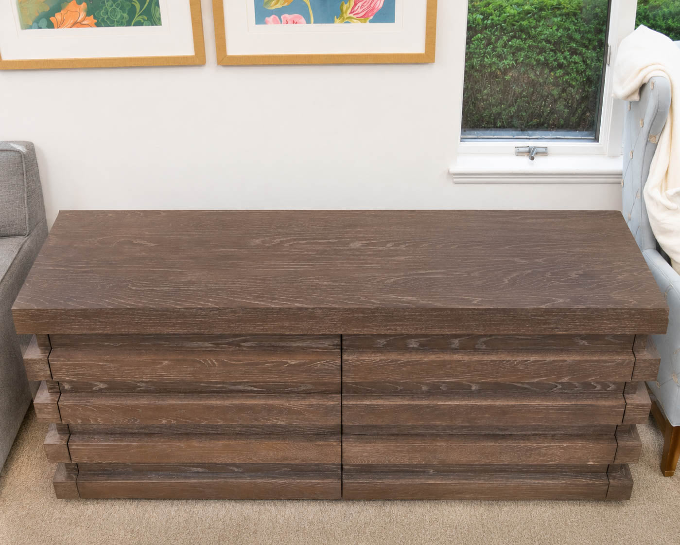RH Stacked 6-Drawer Dresser in Dark Brown Oak
