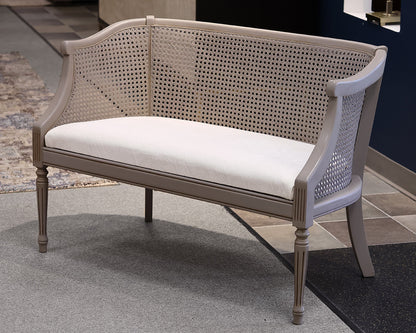 Gray Rattan Bench