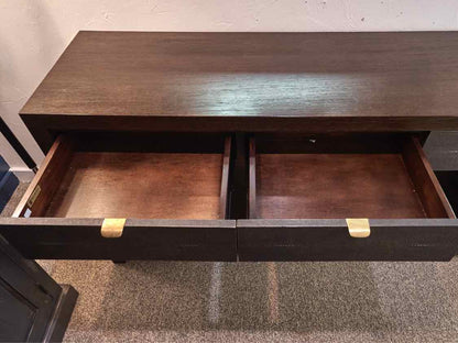 Brownstone Furniture Sideboard with Shagreen Drawer Fronts and Lower Shelf