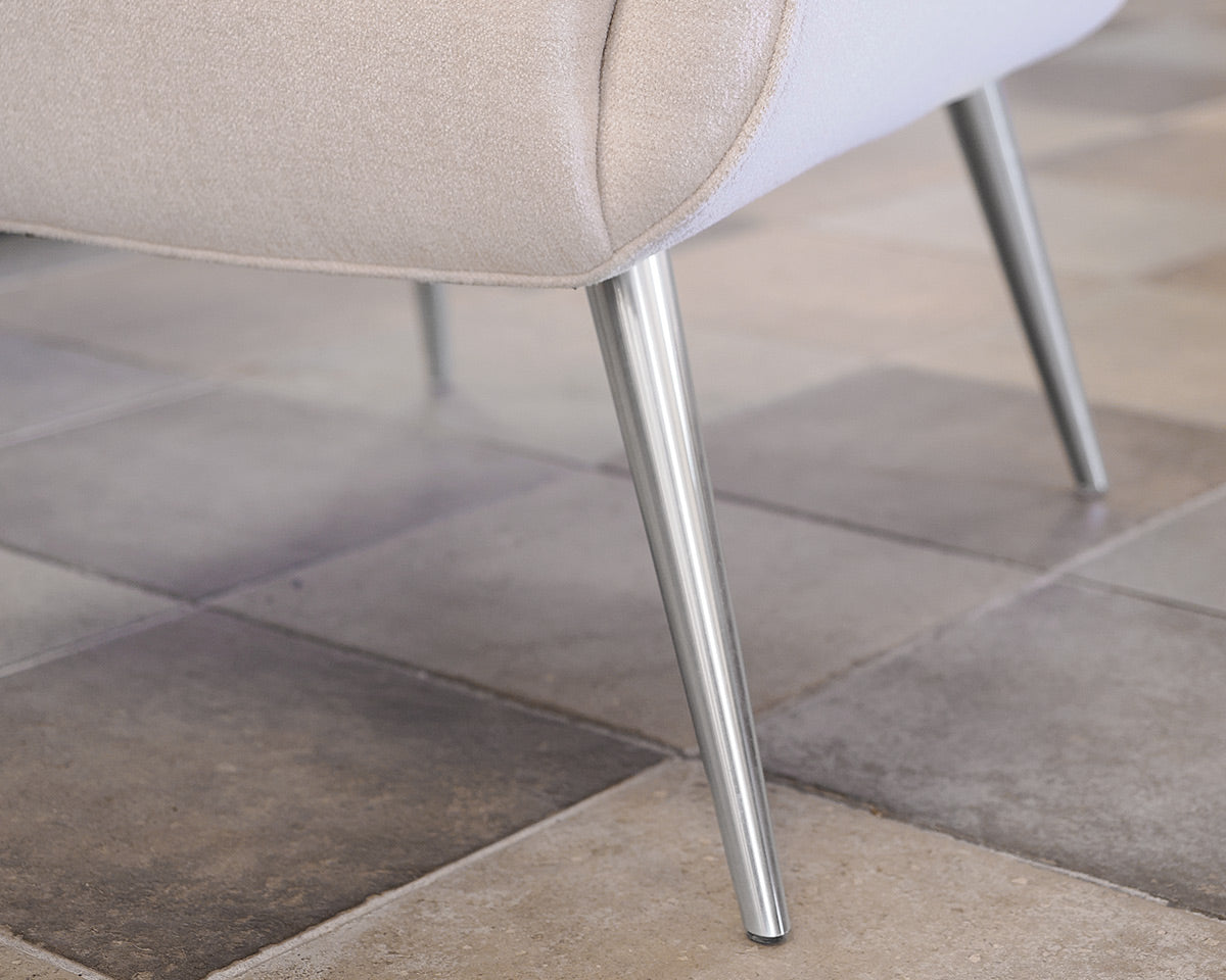 Room & Board White Upholstered Chair and Ottoman