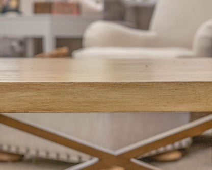 Trestle Style Cocktail Table W/ Cross Brace Base