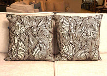 Pair Of Black & Ivory Design Accent Pillows