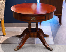 Banded Inlaid Cherry Drum Side Table