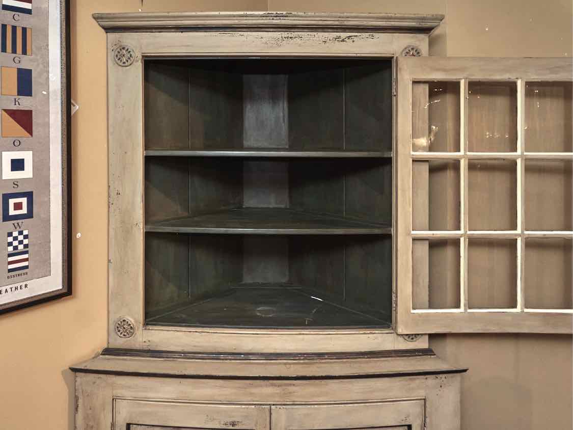 GL Sawyer LTD 18th Century Tradition 2 Piece Corner Cabinet with Pane Glass Door