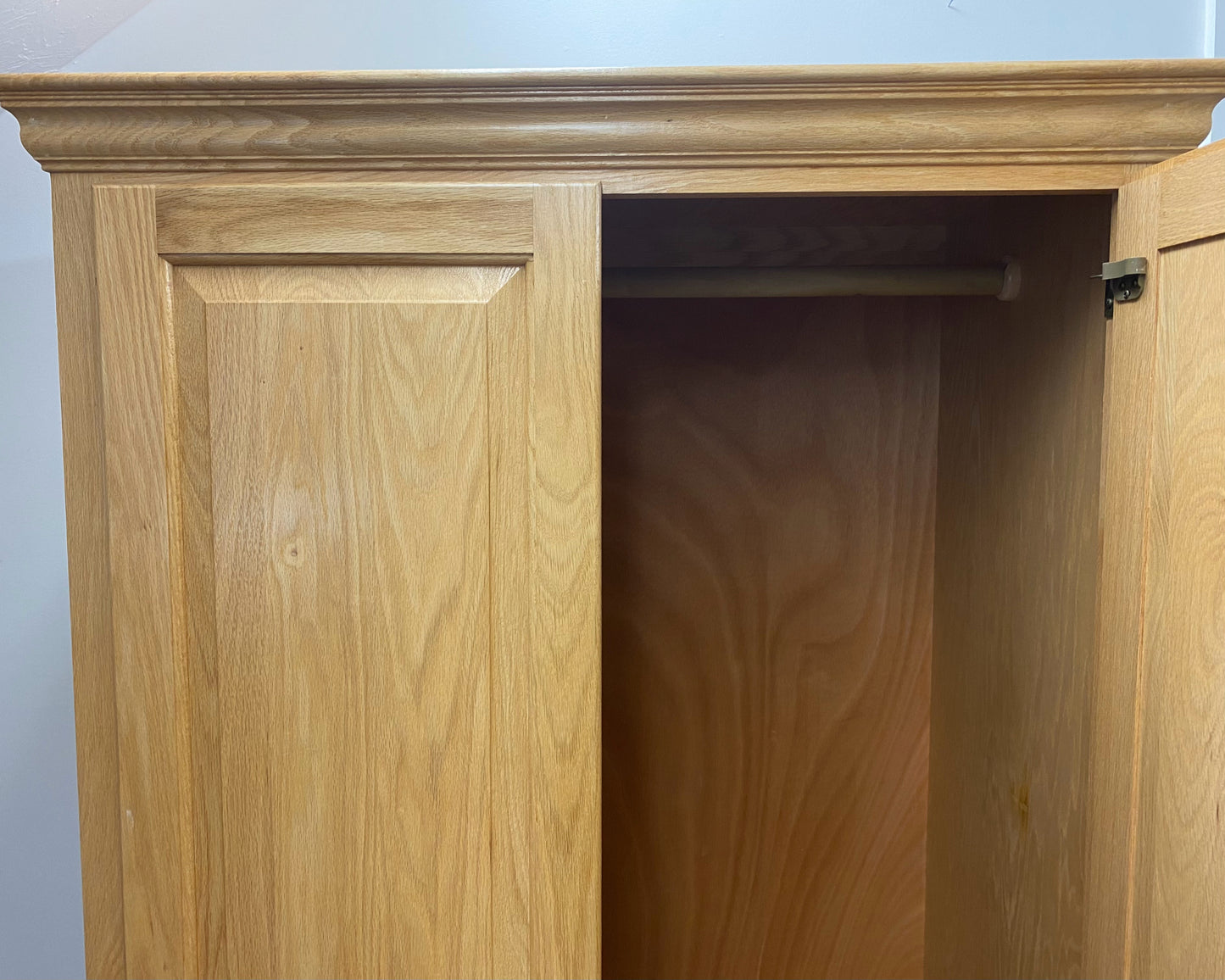 Woodcraft Oak 2 Door Armoire with Clothing Hanging Pole