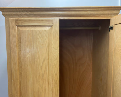 Woodcraft Oak 2 Door Armoire with Clothing Hanging Pole
