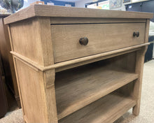 Driftwood Finish 1 Drawer Nightstand with 2 Shelves