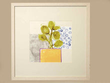 "Native Bud III" Matted Print in Whitewashed Textured Frame