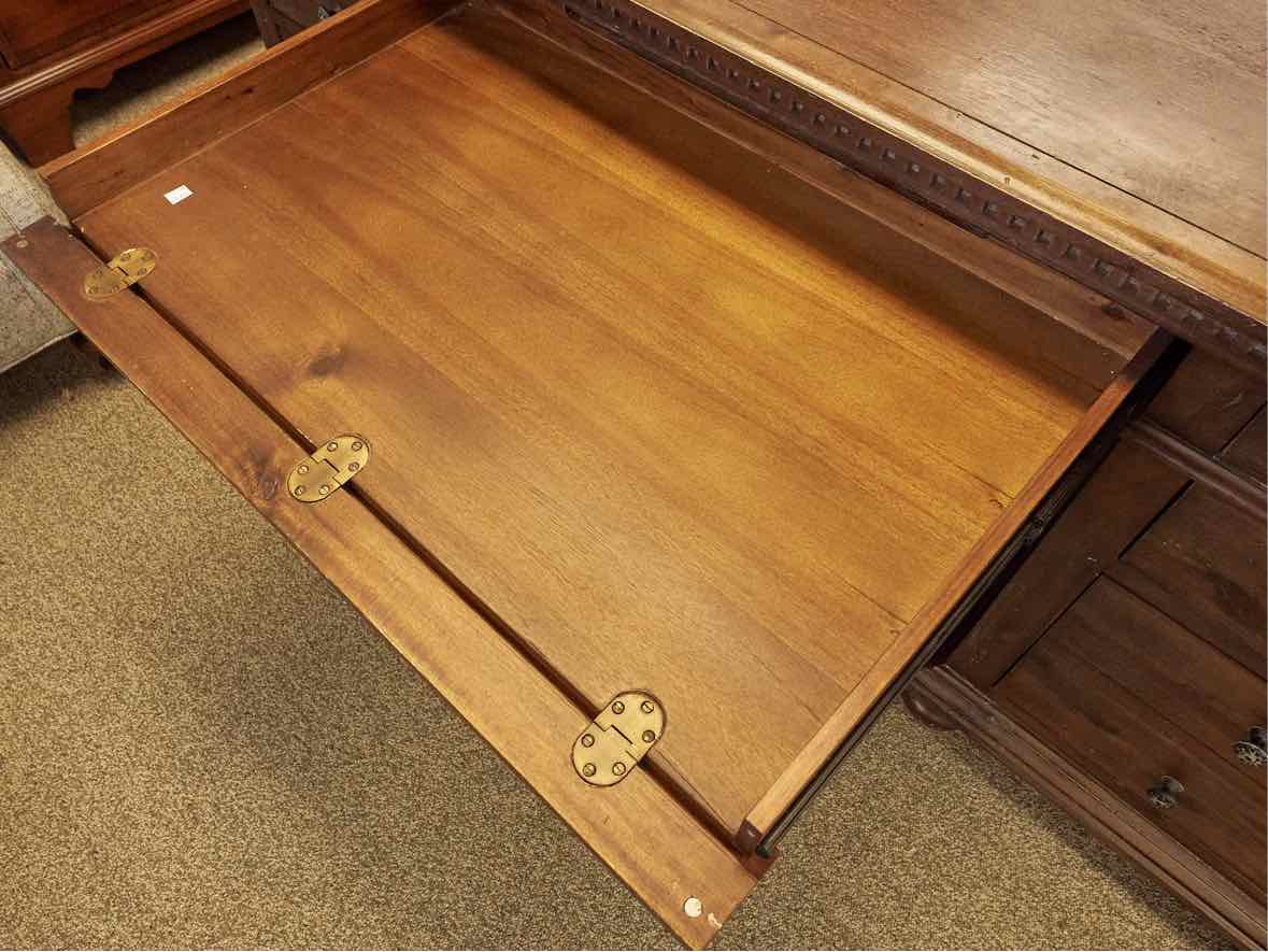 RH  Saint James White Oak  Executive Desk in Antique Coffee w/ Ball Feet