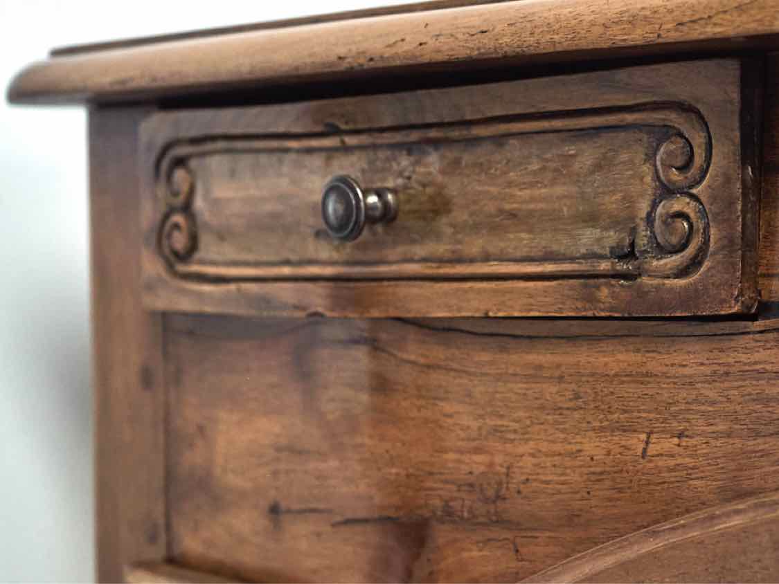 Antique Elm 2 Door Sideboard with 2 Small Drawers from France