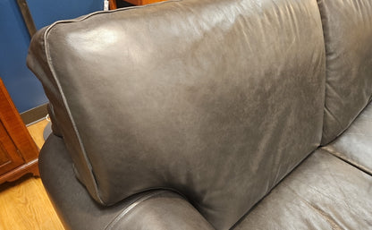 Klausner Charcoal Leather Sofa