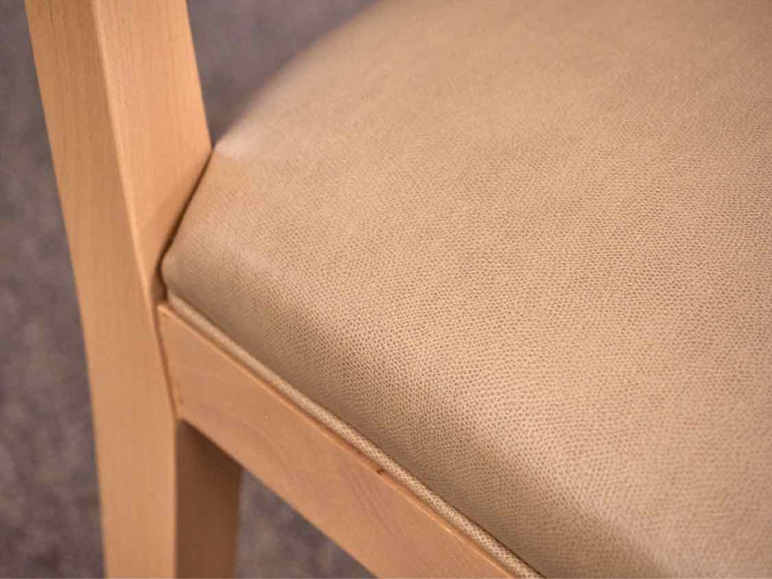 Set of Four Maple Counter Stools W/ Maple Faux Leather Seats
