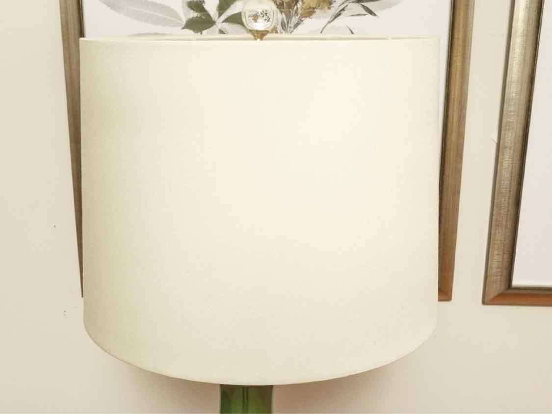 Porcelain Pine Green Vase Egg Shell Shade Table Lamp