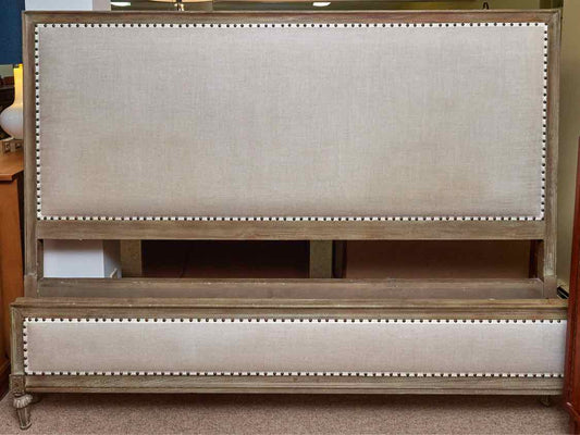 Restoration Hardware 'Maison' Linen Upholstered Nailhead Trim  King Bed