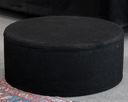 American Leather for Room & Board Black Ottoman