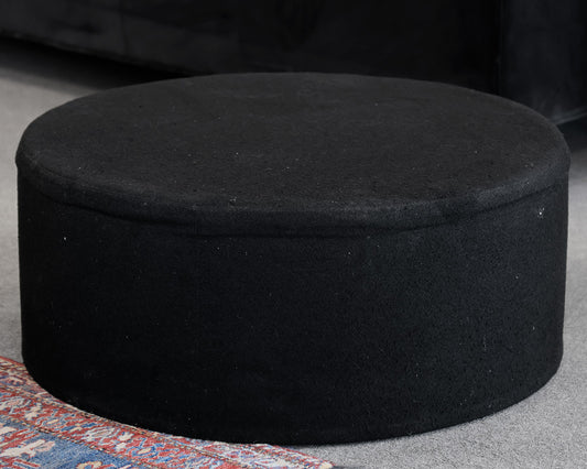 American Leather for Room & Board Black Ottoman