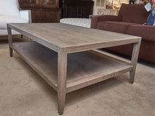 Restoration Hardware French Gray Finish With  Lower Shelf  Cocktail Table
