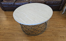 Basset White Stone Top Cocktail Table