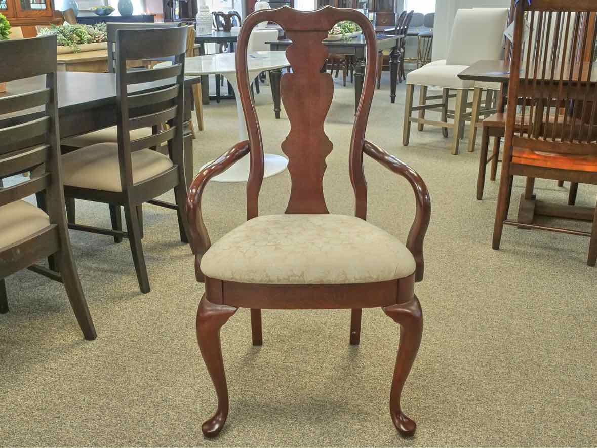Hitchcock Double Pedestal Cherry Extension Dining Table & Set of 6 Chairs