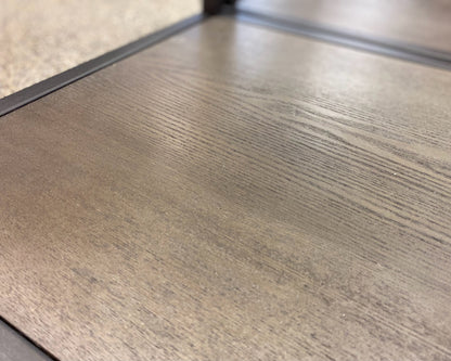 Pair of Metal Frame Glass Top Side Tables