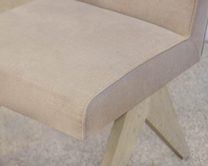 Restoration Hardware Set of 6 Jakob Fabric Dining Side Chairs in "Latte"