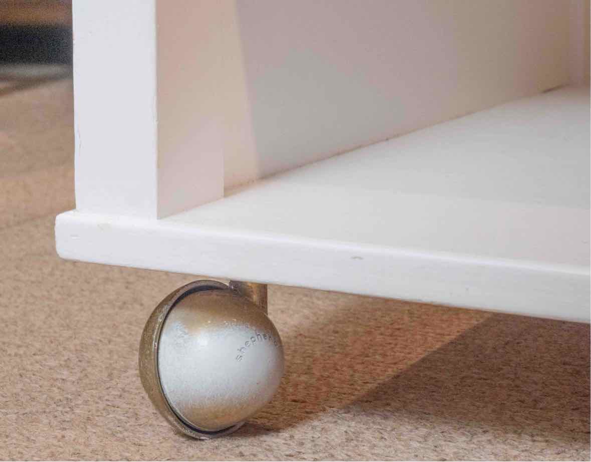White Finish Kitchen Storage on Casters