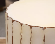 Cream Side Table in Ribbed Ceramic