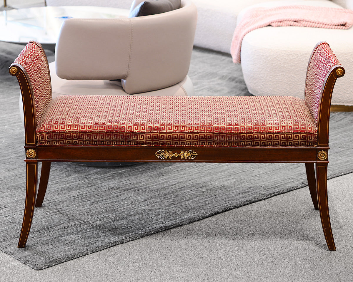 Kindel Neo-classical Mahogany Bench