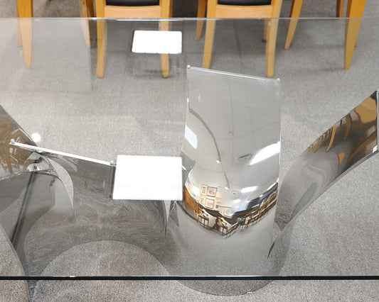 Roche Bobois Voiles Glass Top Dining Table
