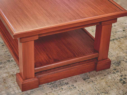 Persimmon Rust Antique Finish Cocktail Table with Shelf