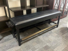 Legacy Billiards Black Leather Storage Bench