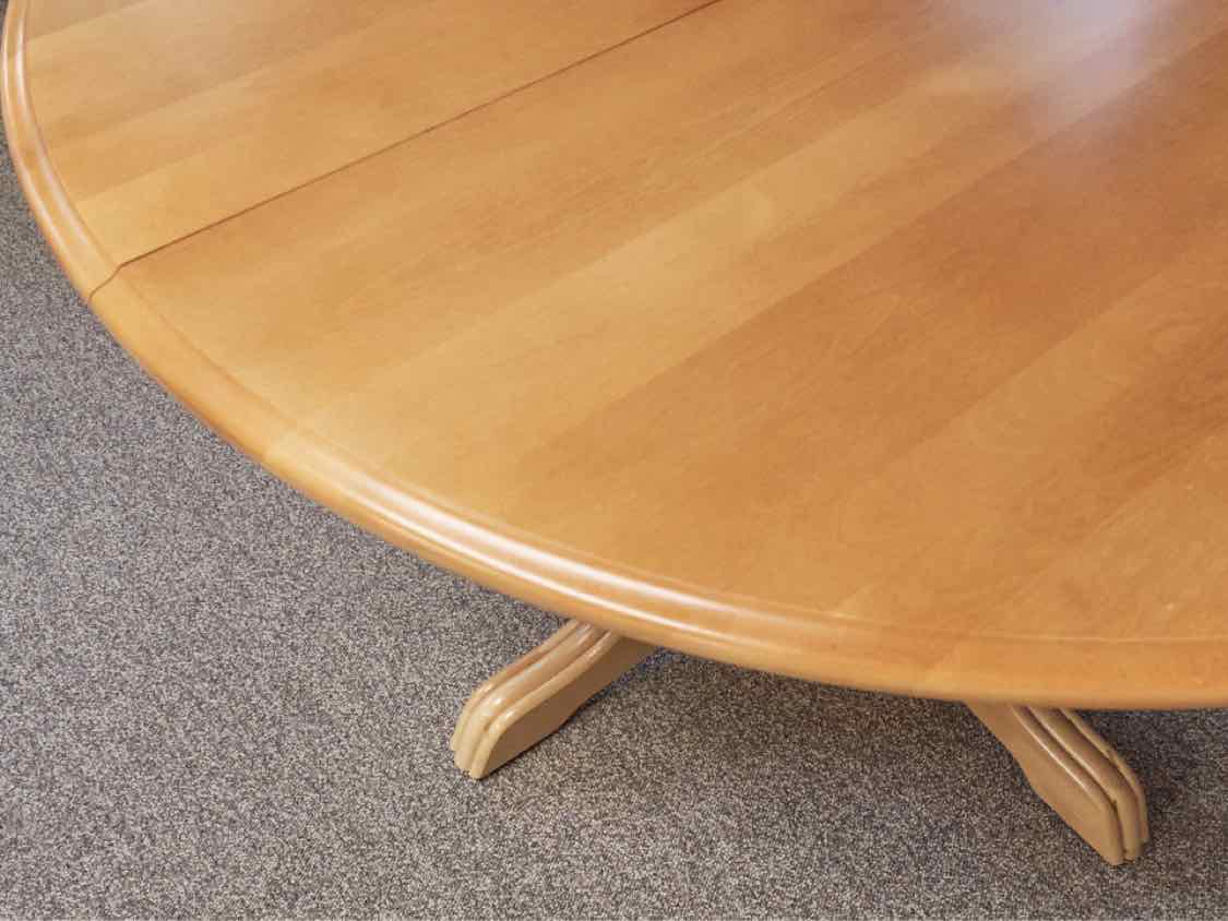 Canadian Maple Round Pedestal Dining Table