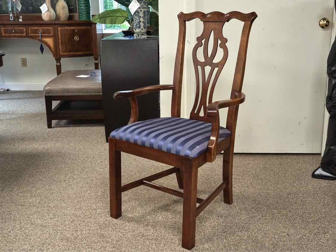Pair of Cherry Framed Chippendale Arm Chairs