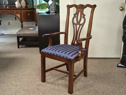 Pair of Cherry Framed Chippendale Arm Chairs