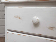 Distressed White Finish Pine 7 Drawer & 1 Door Dresser