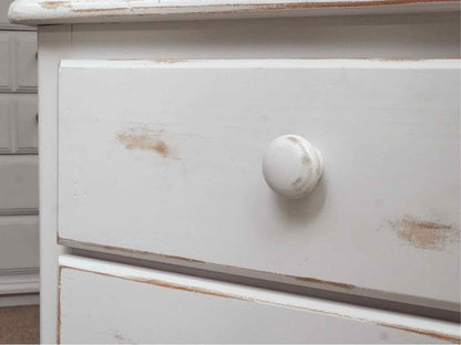 Distressed White Finish Pine 7 Drawer & 1 Door Dresser