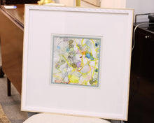 "String of Lights I" Matted Print in White & Blond Wood Frame