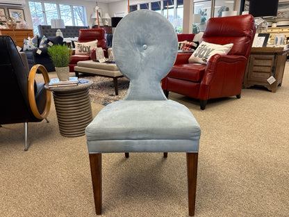 Balloon Back Chair in Tiffany Blue Microsuede