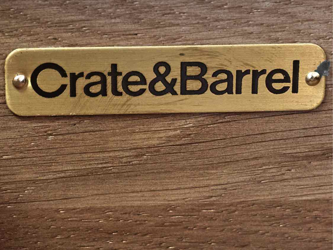 Crate & Barrel Modern Single Drawer Side Table with Lower Shelf