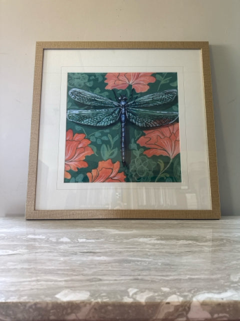'Dragonfly on Wall' Framed Print