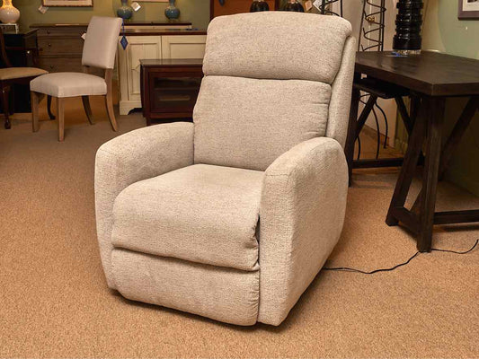 Southern Motion Inc  Power Recliner In Ivory Gray  Upholstery