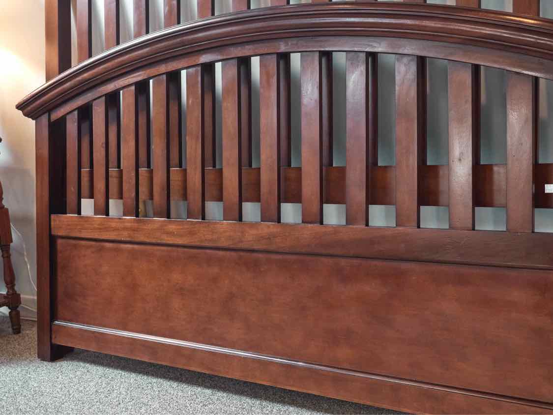 Bernhardt Cherry Arched Slat Queen Bed