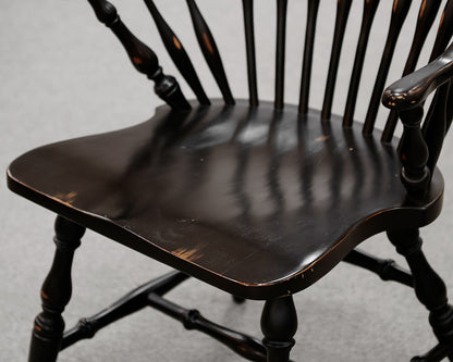 Set of 8 Black Windsor Dining Chairs