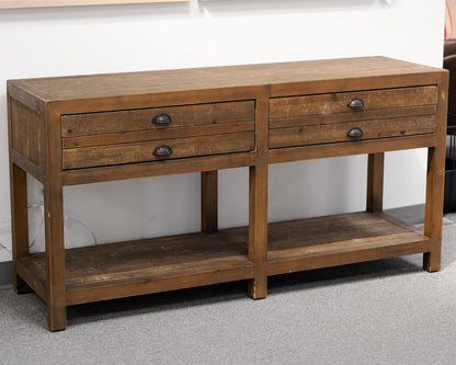 Rustic Two-Drawer Console Table