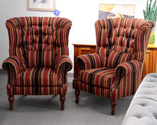 Pair of Century Furniture Tufted Wing Back Arm Chairs