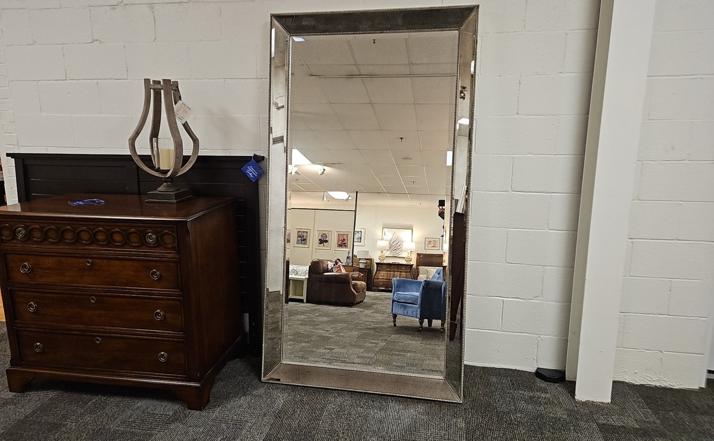 Bassett Beveled Silver Floor Mirror
