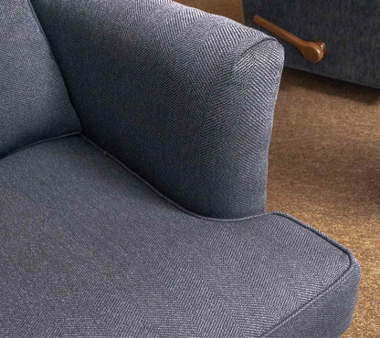 Pair Of King Hickory Navy Chevron Pattern Upholstered Transitional  Chairs