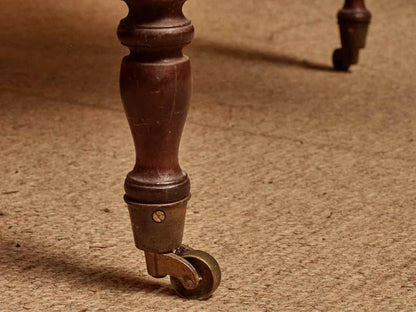 Antique Cherry Drop Leaf With Turned Legs On Casters Dining Table